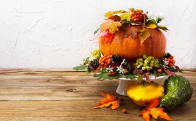 composizione autunnale, decorazione autunnale, centrotavola autunnale