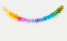 ghirlanda lana, ghirlanda pon pon, ghirlanda con nappine