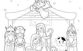 presepe da colorare, disegno presepe da colorare, immagine presepe da colorare