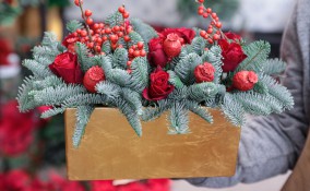 composizioni floreali natalizie, composizioni floreali natale