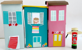 Come realizzare casette coloratissime con i cartoni del latte 