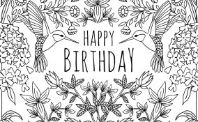 compleanno, biglietti, colorare