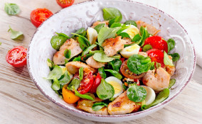 insalata, pollo, verdure