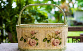 cestini vimini decorati fai da te, cestini vimini fai da te, cestini vimini decoupage