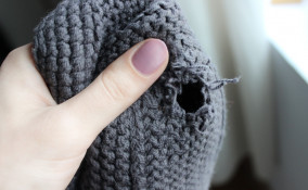 cucire calzino bucato