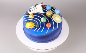 torte spaziali pasta zucchero, torta spaziale, torta tema spazio