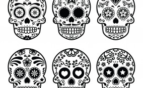 teschi messicani da colorare, teschi da colorare