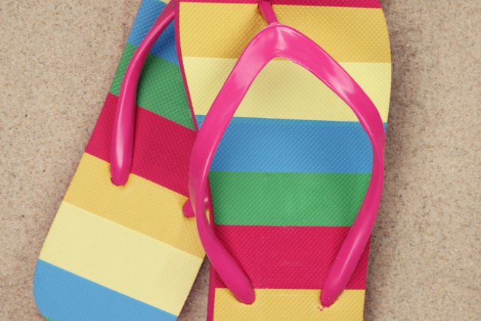 piedi, infradito, glamour