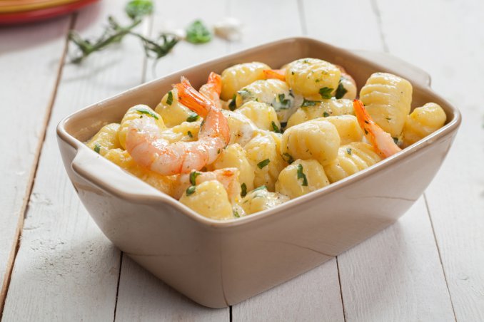 gnocchi patate vino vongole gamberi