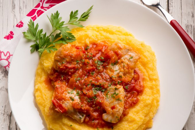 Merluzzo in umido con polenta