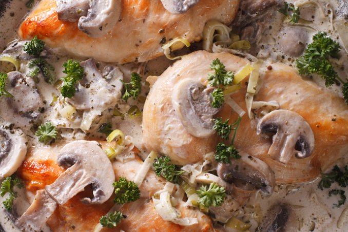 Petti di pollo con funghi