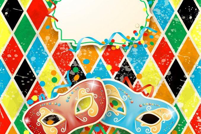 decoupage, carnevale, vassoio, Arlecchino