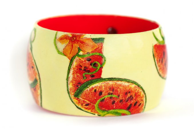 come decorare bracciali legno, decoupage legno