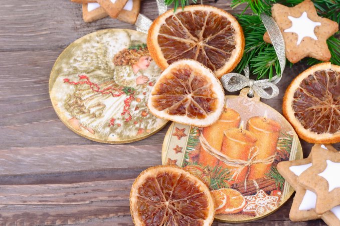 decoupage natale, centrotavola natale, decoupage carta di riso