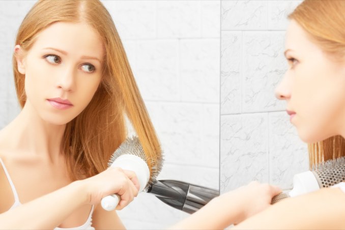 capelli, piega, spazzola