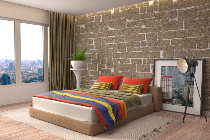 camera da letto matrimoniale, interior design, arredamento originale