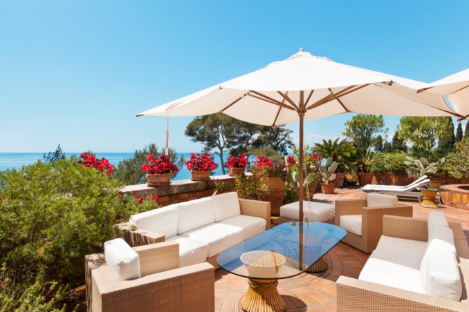 terrazzo, mare, arredamento