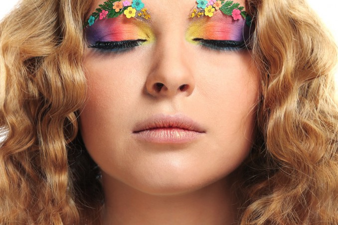 trucco, estate, fiori