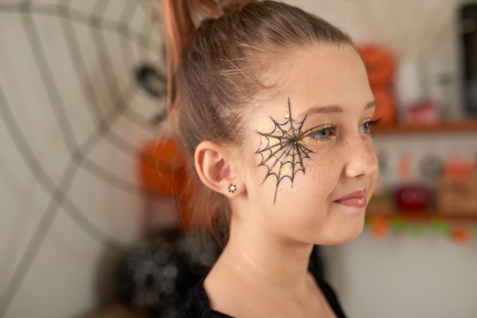 trucco, halloween, ragnatela