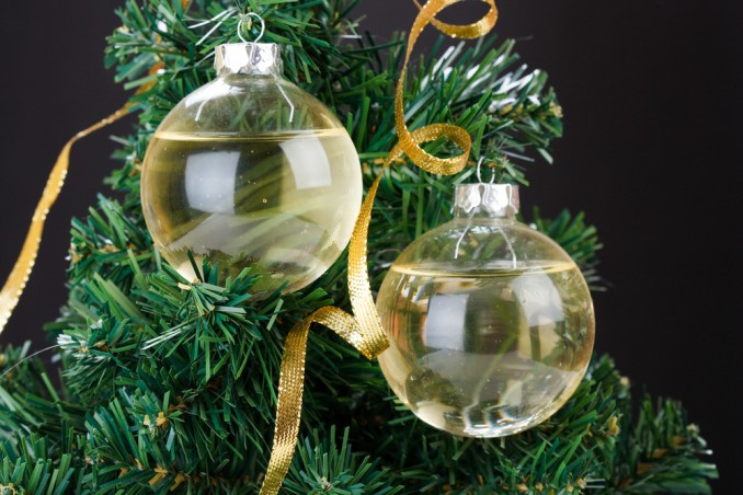 alline di natale alcoliche, palline di natale da riempire