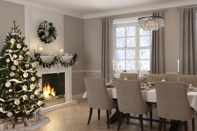 sala da pranzo, Natale, pulizia