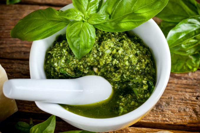 pesto genovese, basilico, senza aglio