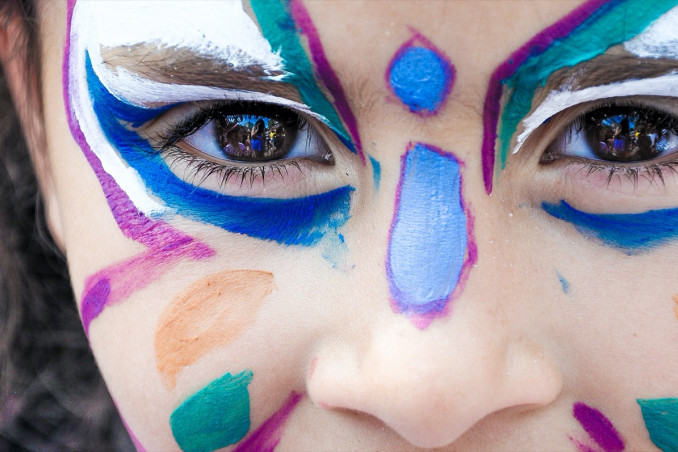 carnevale, trucco, bambina