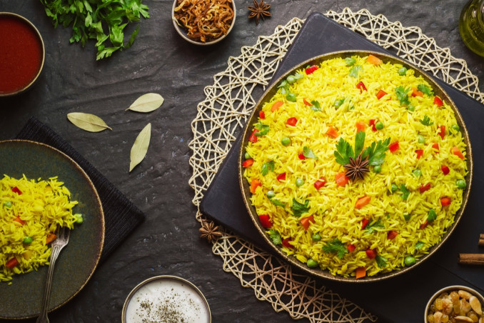 basmati, curry, verdure