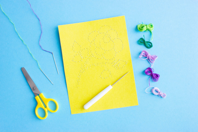 biglietto ricamato fai da te