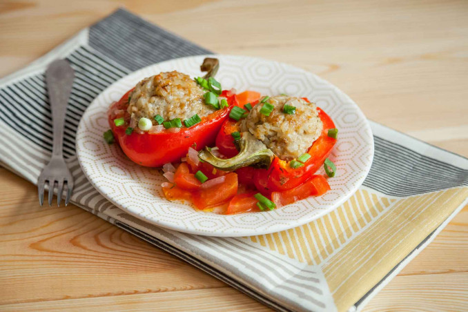 Peperoni ripieni di riso