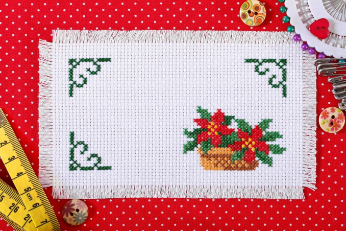 stella di natale a punto croce, natale punto croce